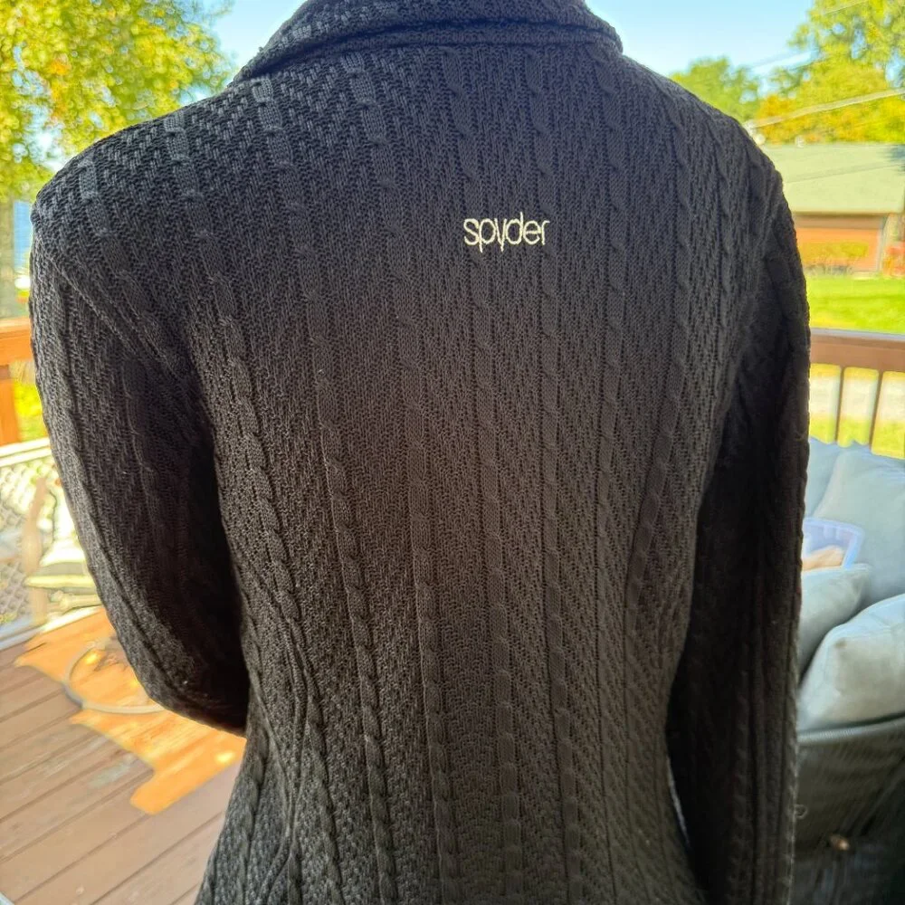 Women's Spyder Black Cable Stryke Knit Jacket - Picture 5 of 8
